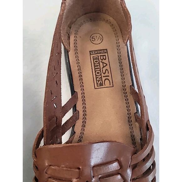 Basic Editions Slip-On Leather Sandals | Women’s 5.5 Brown | EUC - Picture 8 of 8